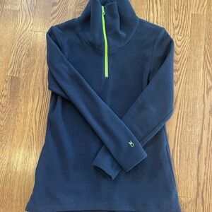 Dudley Stephens Prospect Pullover, Navy with Neon Green zipper, made in the USA